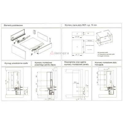 Szuflada Slim Box Nova Box PRO Slim 3D  H-118 L-500 Biała BIMAK