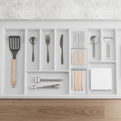 Organizer wkładka na noże do wkładu szufladowego Max na sztućce biały