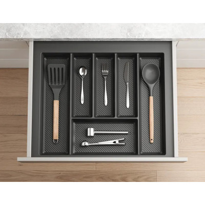 Wkład szufladowy MAX do szafki 60cm organizer na sztućce grafit REJS