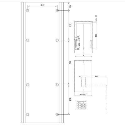 Wieszak opuszczany pantograf LIFTER PLUS czarny 520-670 TA01.0076.18.CJ0