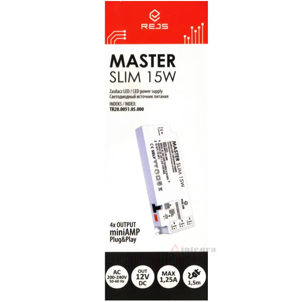 Zasilacz do taśm LED Master Slim 12V 15W plug&play