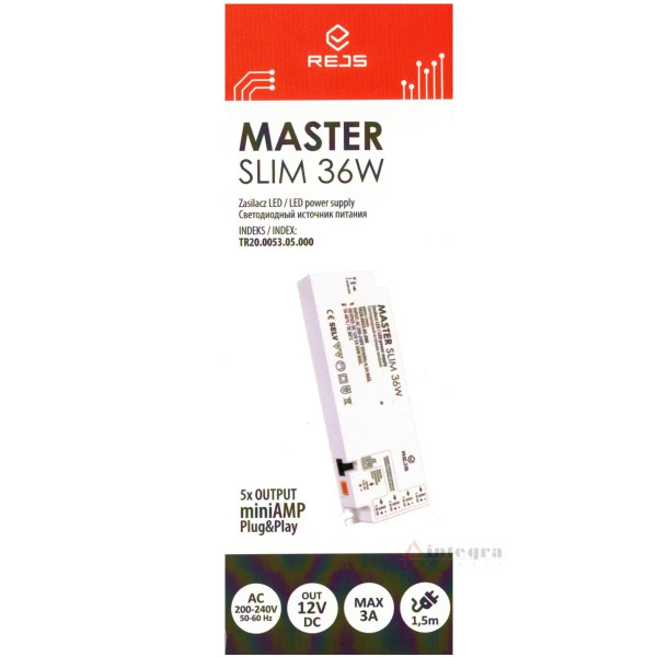 Zasilacz do taśm LED Master Slim 12V 36W plug&play