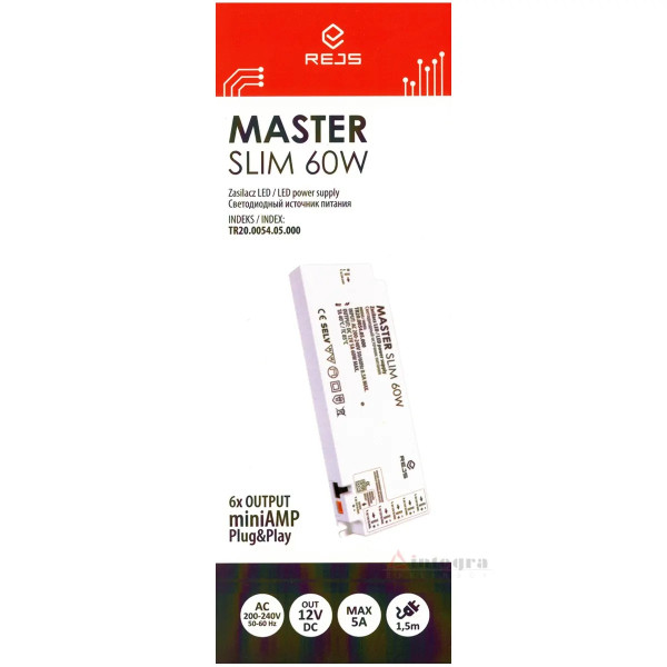Zasilacz do taśm LED Master Slim 12V 60W plug&play