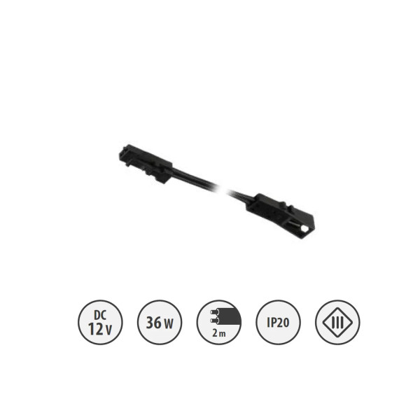 Przewód 2m czarny ze złączkami mini AMP REJS