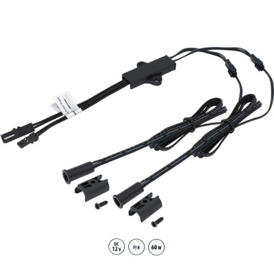 Włącznik W14 Rejs / sensor do szaf z drzwiami podwójnymi CZARNY