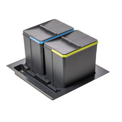 Kosz do segregacji śmieci GTV AXISPACE 600 antracyt PB-AS-600-1X15L-2X7L-45