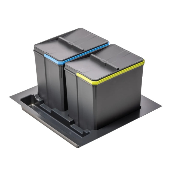 Kosz do segregacji śmieci GTV AXISPACE 600 antracyt PB-AS-600-1X15L-2X7L-45