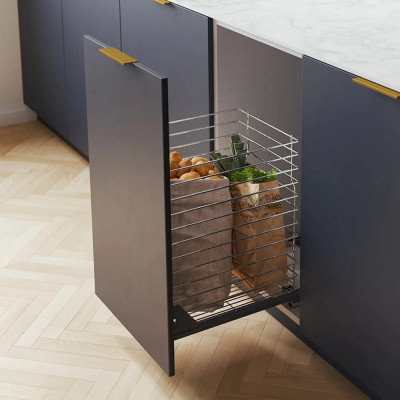 Kosz cargo na pranie 30cm 1p 300 chrom z systemem jezdnym cichy domyk Variant Multi REJS