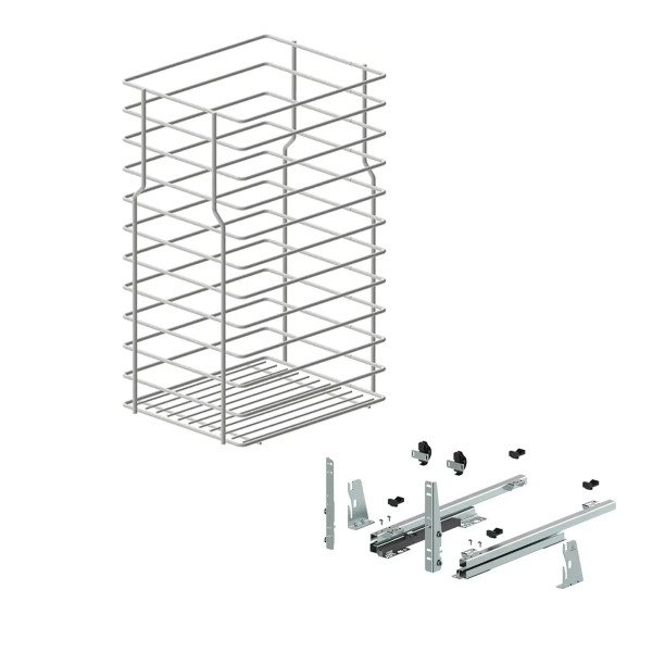 Kosz cargo na pranie 40cm 1p 400 chrom z systemem jezdnym cichy domyk Variant Multi REJS