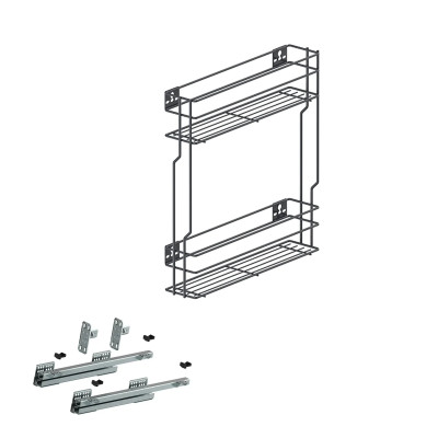 Kosz Cargo boczny 15cm 2p 150 L-450  GRAFIT + system jezdny Lewy (cichy domyk)