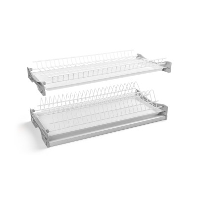 Ociekarka GTV BASIC 3 - dwupoziomowa do szafki 800, do płyty 16-18 mm, 2x tacka, kolor biały