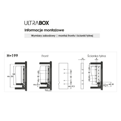 Szuflada Ultra Box H199mm L450mm wysoka grafit. Rejs TH03.1178.01.924 Szuflada Ultra Box H199mm L450mm wysoka grafit. Rejs TH03.1178.01.924
