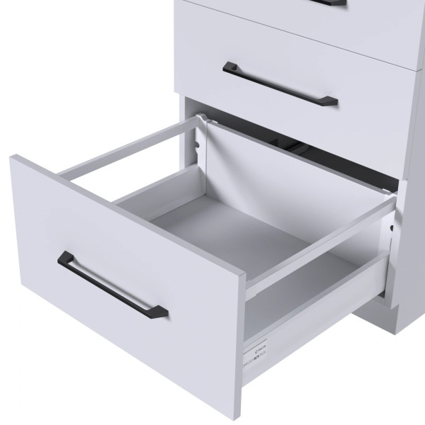 Szuflada Comfort Box Plus H199mm  L550mm z relingiem wysoka biała.
