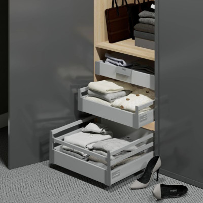 Szuflada Comfort Box Plus H199mm L550mm z relingiem wysoka biała. Szuflada Comfort Box Plus H199mm L550mm z relingiem wysoka biała.